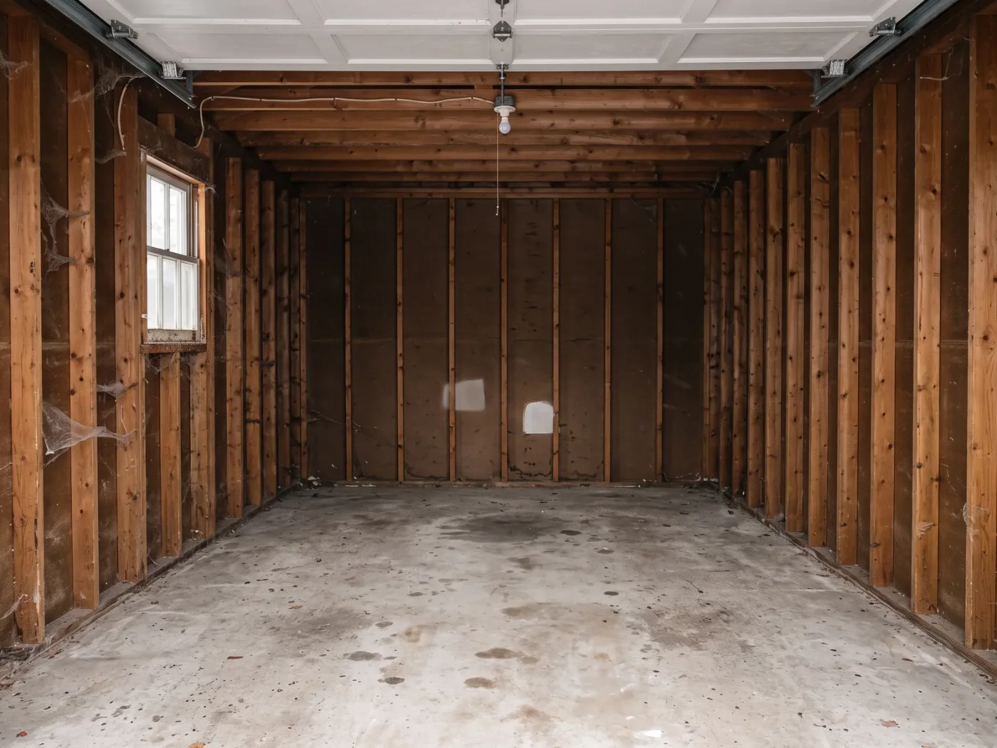 The same Central Falls garage swept clean and empty after junk removal